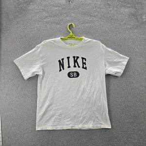 Nike Men Shirt M White‎ SB Logo Short Sleeve